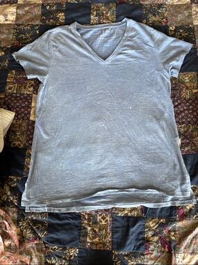 Lucky Brand Heather Blue V-Neck Tee